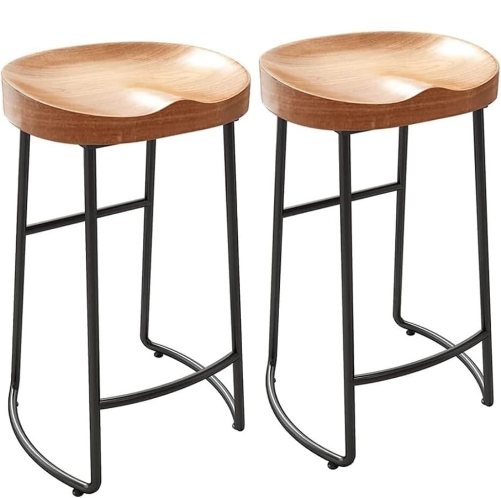 木製 鉄製 バーチェア バースツール　2脚セット Amazon｜カウンターイス カウンターチェア バーチェア バースツール